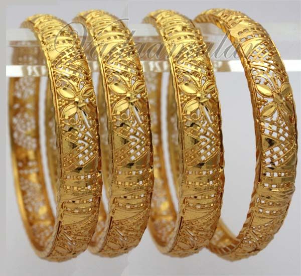 Buy online Microplated Valaial Bangles Bangle Bracelets intricate designs 4 pieces