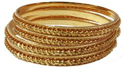 XL Size Beautiful micro gold plated enamel flower Indian Bangles Bracelet 4 pieces