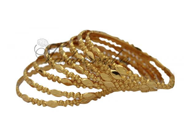 8 gold toned simple Bangles Bracelets for Saree Salwar