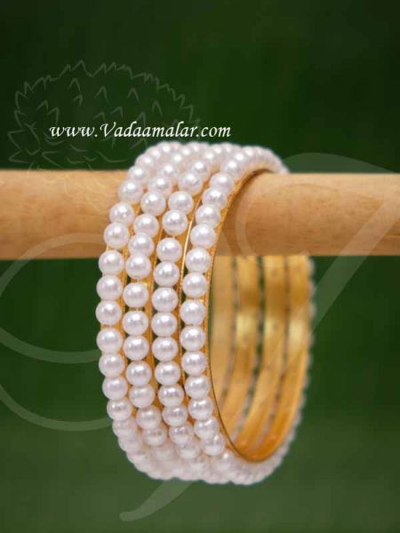 Pearl Bracelets Bangles Online Valaial Bangle Designs - 4 pieces - All Size
