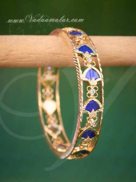Elegant Blue Palakka Kerala kada Bangle Bracelet Size : 2-6
