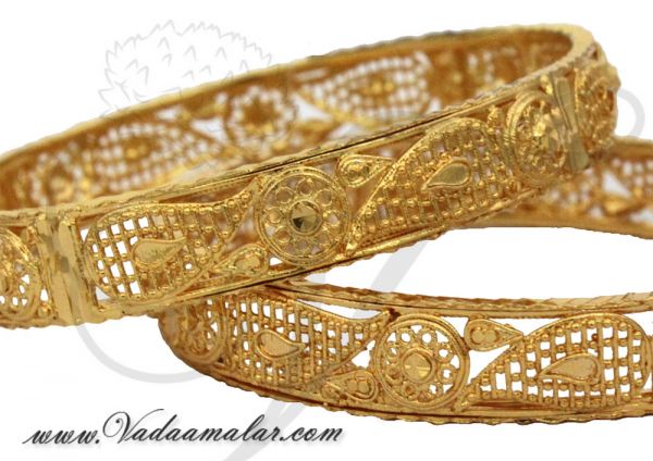 2 pieces micro gold plated India Bangles Bracelets