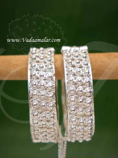 German Silver Kada Bangle Indian Bracelet Odissi- 2 Pieces