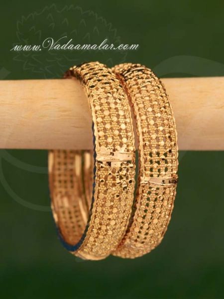 Kids Size Gold Plated Indian Design Bracelets For Children