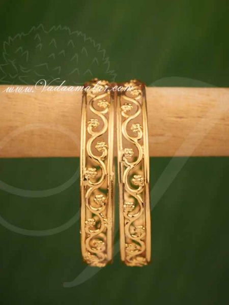 Bangle Micro Gold Plated Kids Size Indian Design Buy Now-2 pieces