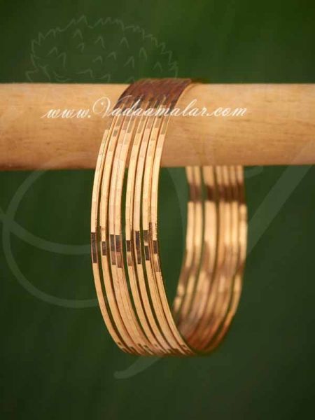Gold Plated Bangles Bracelet Buy Online - 8 pieces