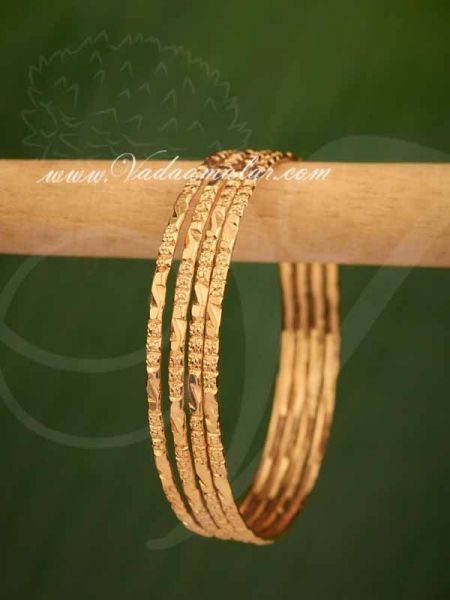 Gold Plated Bangles Bracelet Buy Online - 4 pieces