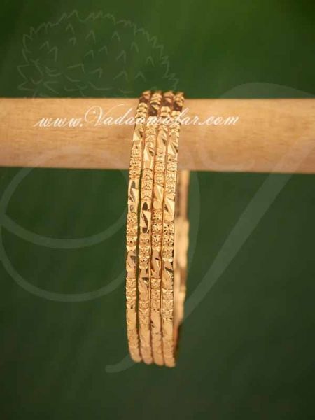 Gold Plated Bangles Bracelet Buy Online Size 2-2