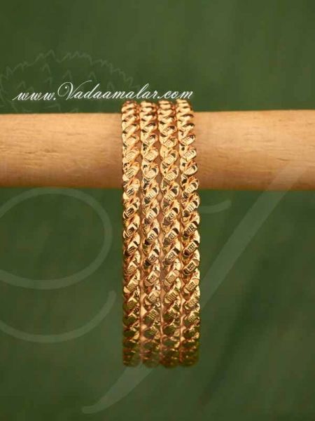 Gold Plated Bangles Bracelet Buy Online - 4 pieces 