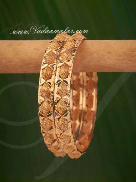 Gold Plated Bangles Bracelets Buy online from India - 2 pieces
