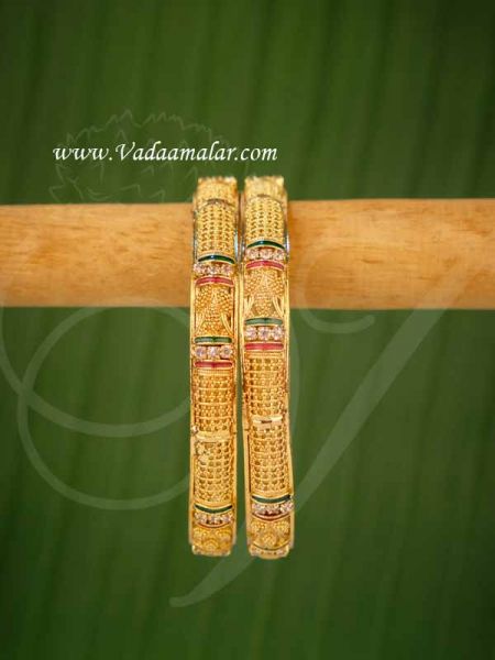 Bangles Micro Gold Plated Indian Design for Sarees and Salwar Buy Now 2-2