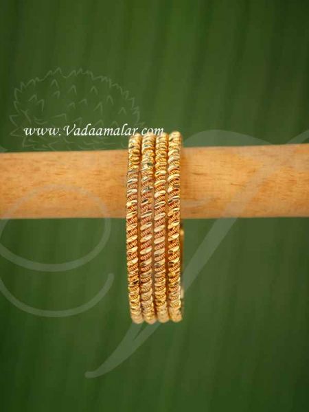 Gold Plated Bangles Bracelets Buy online from India - 4 pieces