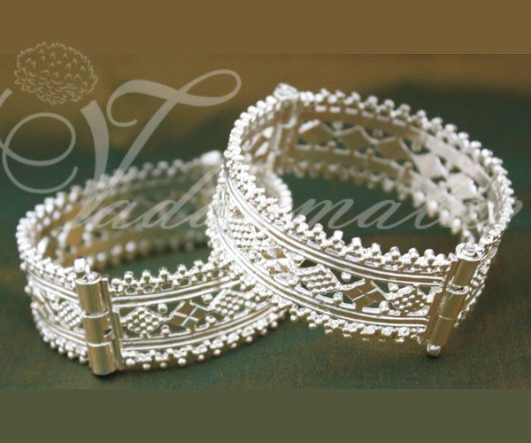 White metal Bangles jewellery India Odissi Tribal Dance Ornaments