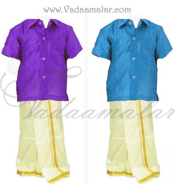 Shirt Dothi Dhothi ready to wear South India Costume for Boy Kids Childrens