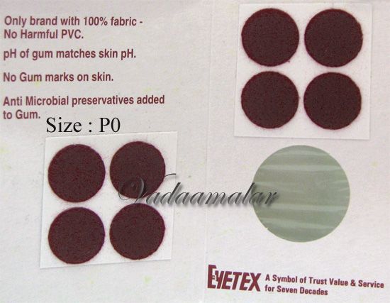 1 Pack of 20 sheets Indian Maroon / Black / Red Round Bindis Forehead Body Dots - 15 mm