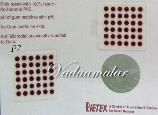 20 sheets Indian Round Bindis P7 Eyetex Sticker Bindi Forehead 3 mm