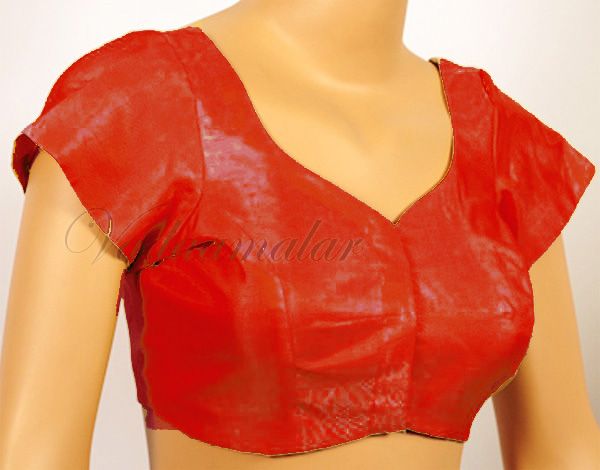 Red & Gold Tissue Saree Blouse Readymade Ready to wear Saree Sari Top Choli 