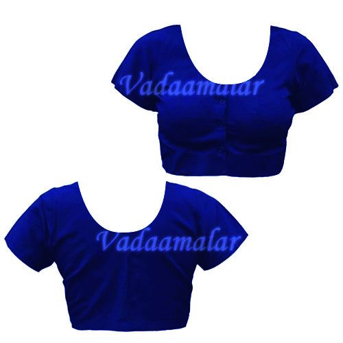 ink blue Pure Cotton / Silk Cotton Simple Saree Blouse Readymade Ready to wear Blouses for Sarees Choli 
