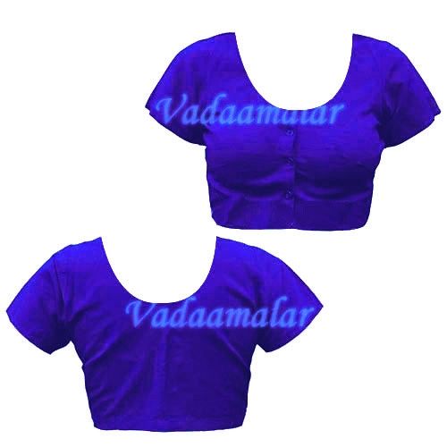 Purple Pure Cotton / Silk Cotton Simple Saree Blouse Readymade Ready to wear Blouses for Sarees Choli 