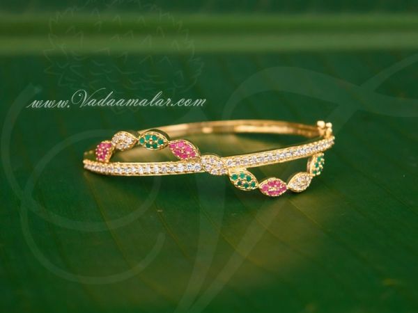 American diamond and Ruby Emerald Stones Bracelet Jewellery for Gifts