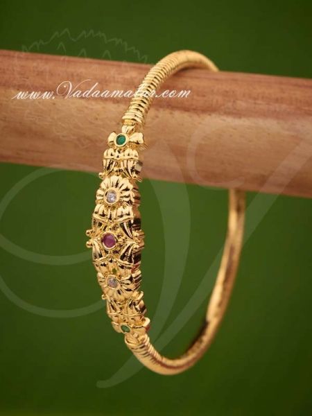 Gold Plated Ruby Emerald Stones Bracelet Jewellery for Gifts