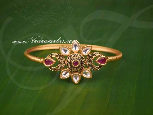 American Diamond  Ruby Stone Bracelet Finger Ring Bangle Slave Chain Jewellery