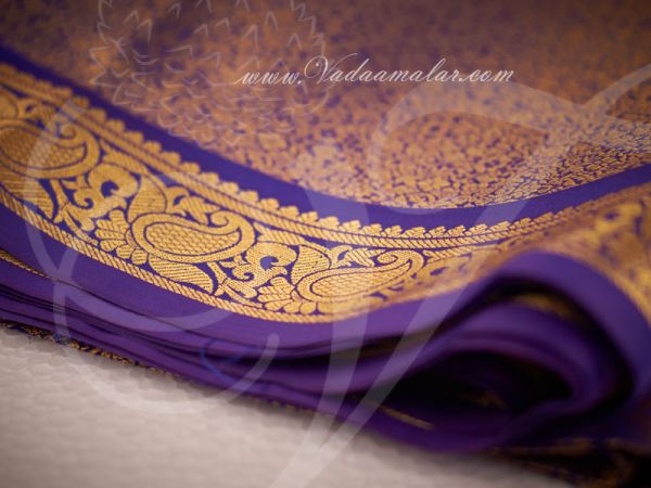 Purple and Gold Jacquard Poly Cotton Fabric Material Buy Online 