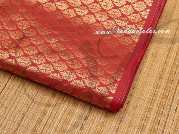Pink With Gold Colour Banaras Brocade Material Buy Now 