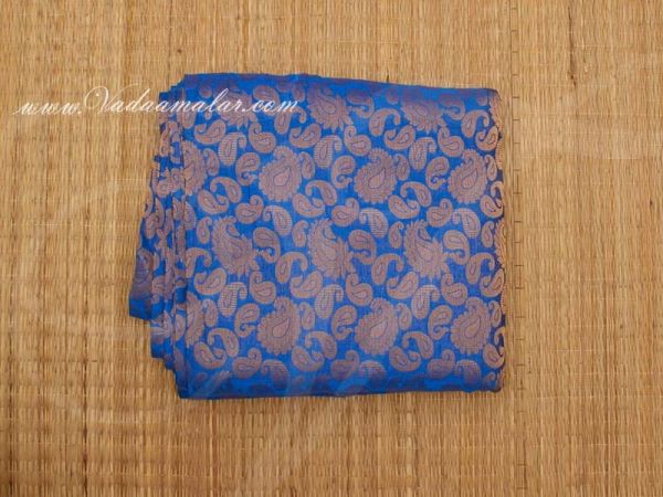 Blue With Gold  Design Brocade Fabric  Buy Online Now