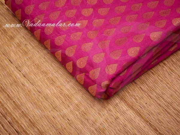 Pink and Gold Brocade Fabric Silk Cotton