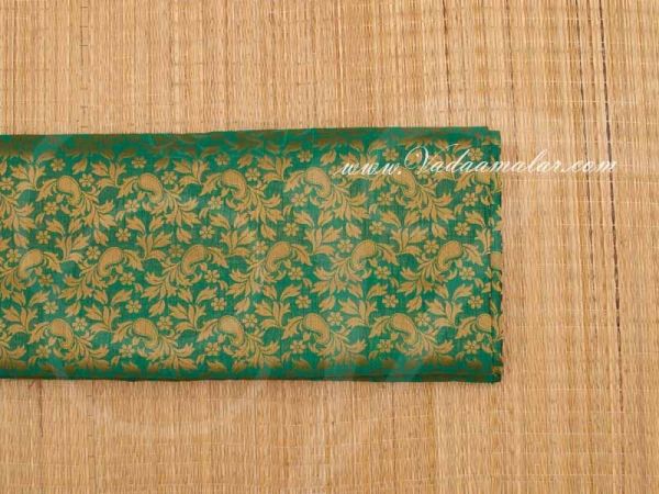 Green With Gold  Design Brocade Fabric  Buy Online Now