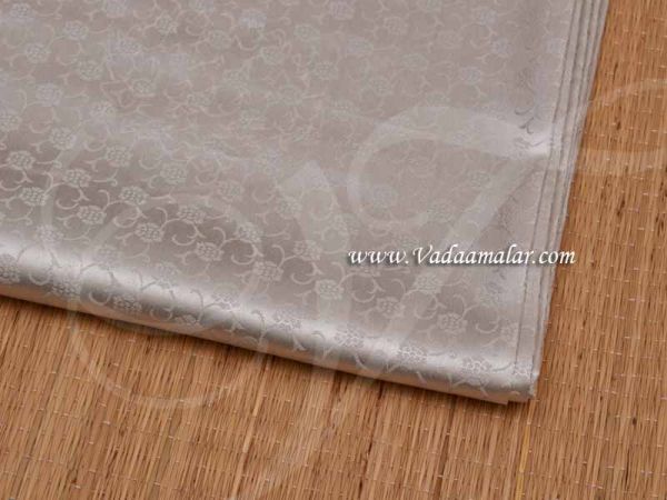 Silver Brocade Jaquard Fabric Material buy online