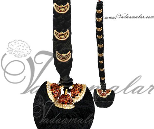 Kuchipudi Dance False hair & jewelery Kunjalam Billai Braid medium size 25