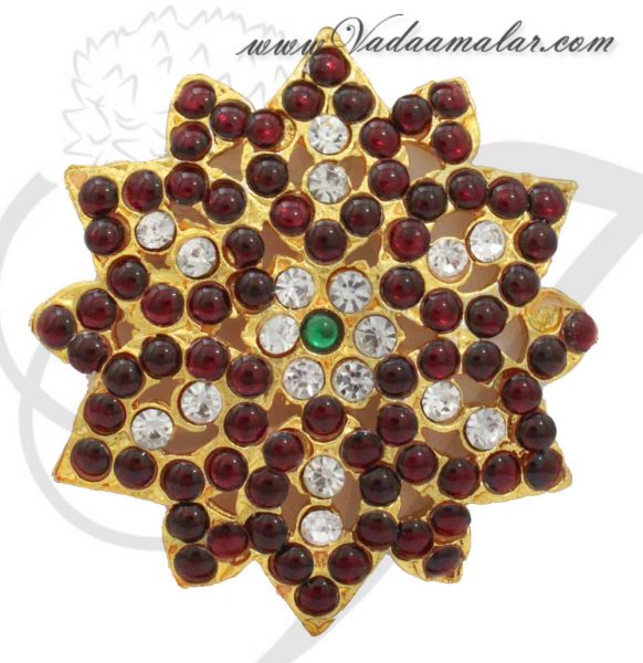 Indian Hair Ornament Kemp stones Dance Jewelry Bharatanatyam Bridal Set