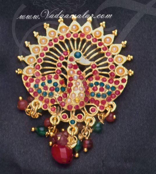 Peacock Design Jadai Jada Billai Bridal Ornaments 9 pieces 
