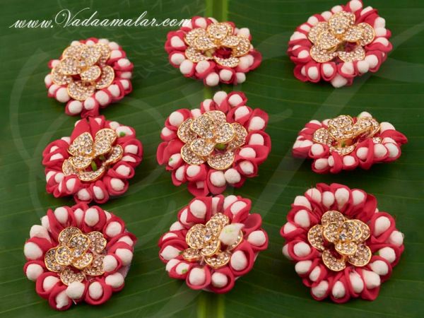 Artificial Rose Petals and White Stones Billai Braid South Indian Traditional Bridal Style