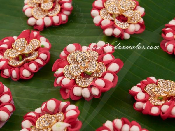 Artificial Rose Petals and White Stones Billai Braid South Indian Traditional Bridal Style