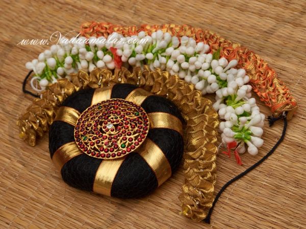 Artificial Rose Petals and Kemp Stones Billai Braid South Indian Traditional Bridal Style