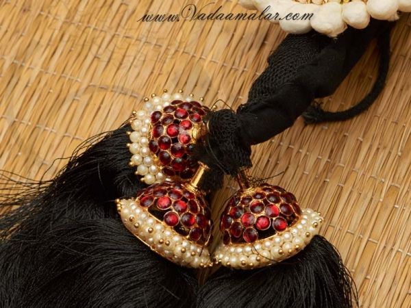 Jasmine design flower veni false hair Jewellery set bridal decoration Jada billalu Buy Now 26