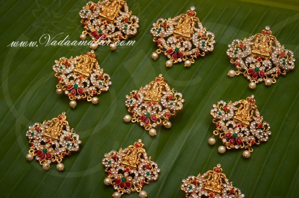 Lakshmi Design Multi Color Stones Hair Jadai Billai Braid Indian Jewelry Bridal Ornaments