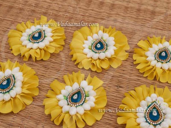 Braid Jewellery Yellow Flower Jasmine South Indian Bridal for Jada billai
