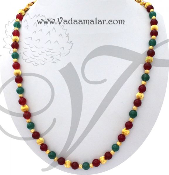 Multi Colour Beads Necklace Indian Jewelery Set for Saree Salwar