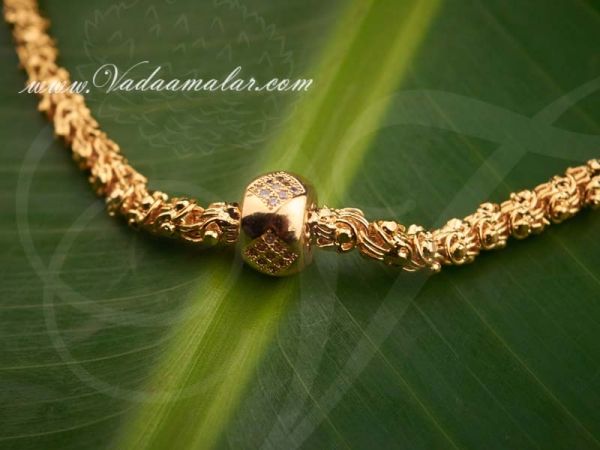 Micro Gold Plated India Chain With Amercian Diamond Stones Balls Buy Now