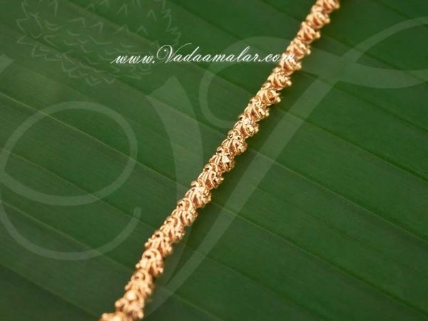 9 inch Micro Gold Polish Short Chain Indian Design Buy Online