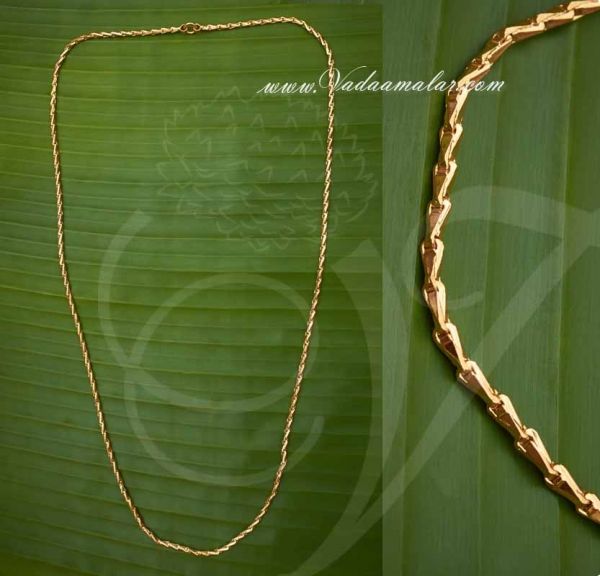 Chain Gold Plated Kothumai Kodi India Long Buy Online One side 15