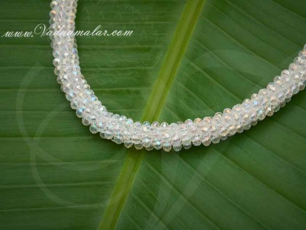 White Crystal Beads Necklace Trendy Indian Bollywood Necklace