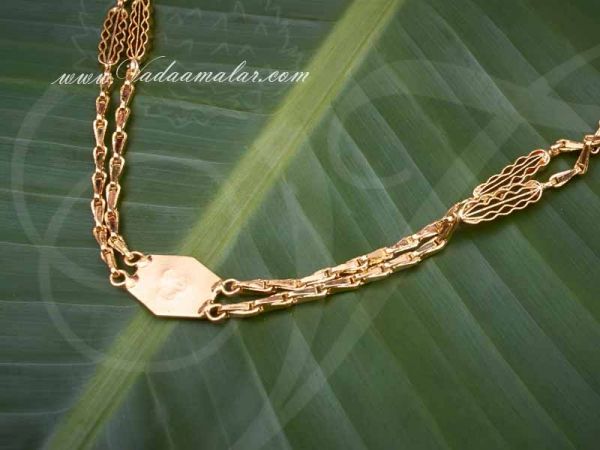 22 InchTraditional Retta Pattai Vada Gold Plated Long Chain 2 Rows of Chain Buy Online 