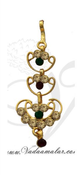 Multi Colour Stone Indian Head Ornaments Maang Single Tikka Chutti 