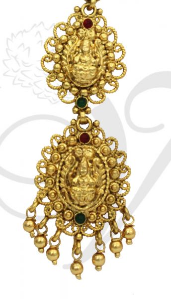 Antique lakshmi design temple jewellery Maang Tikka Chutti Indian Head Oranements