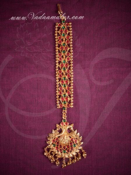 Antique peacock design Maang Tikka Chutti Indian Head Oranements
